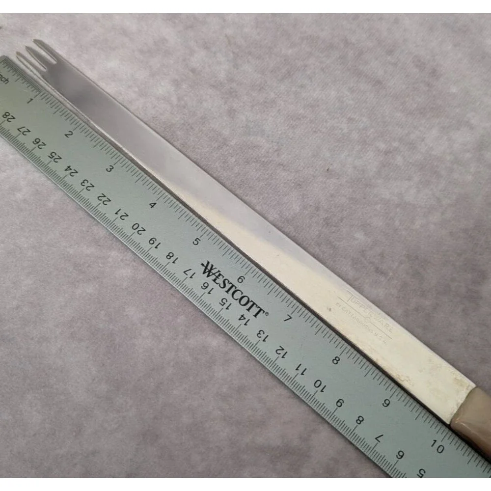 Vintage Tupperware 10 Inch Fork Tipped Serrated Slicer Knife Cattaraugus USA